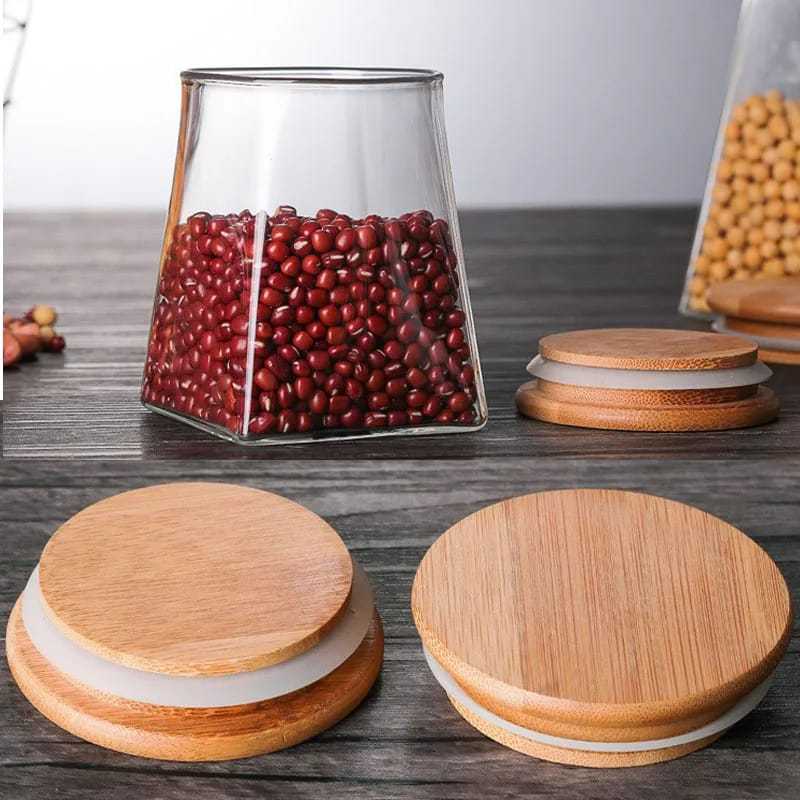 Pote Borossilicato com Tampa de Bambu 350ml - detalhe 2