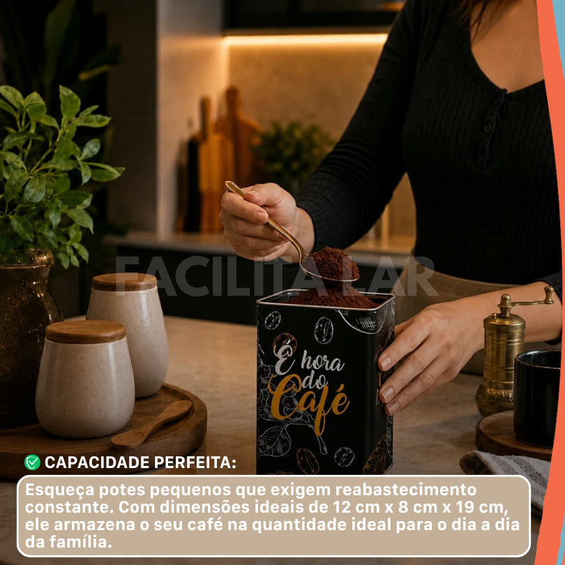 Pote Hermético para Café em Metal 1,8L - detalhe 3
