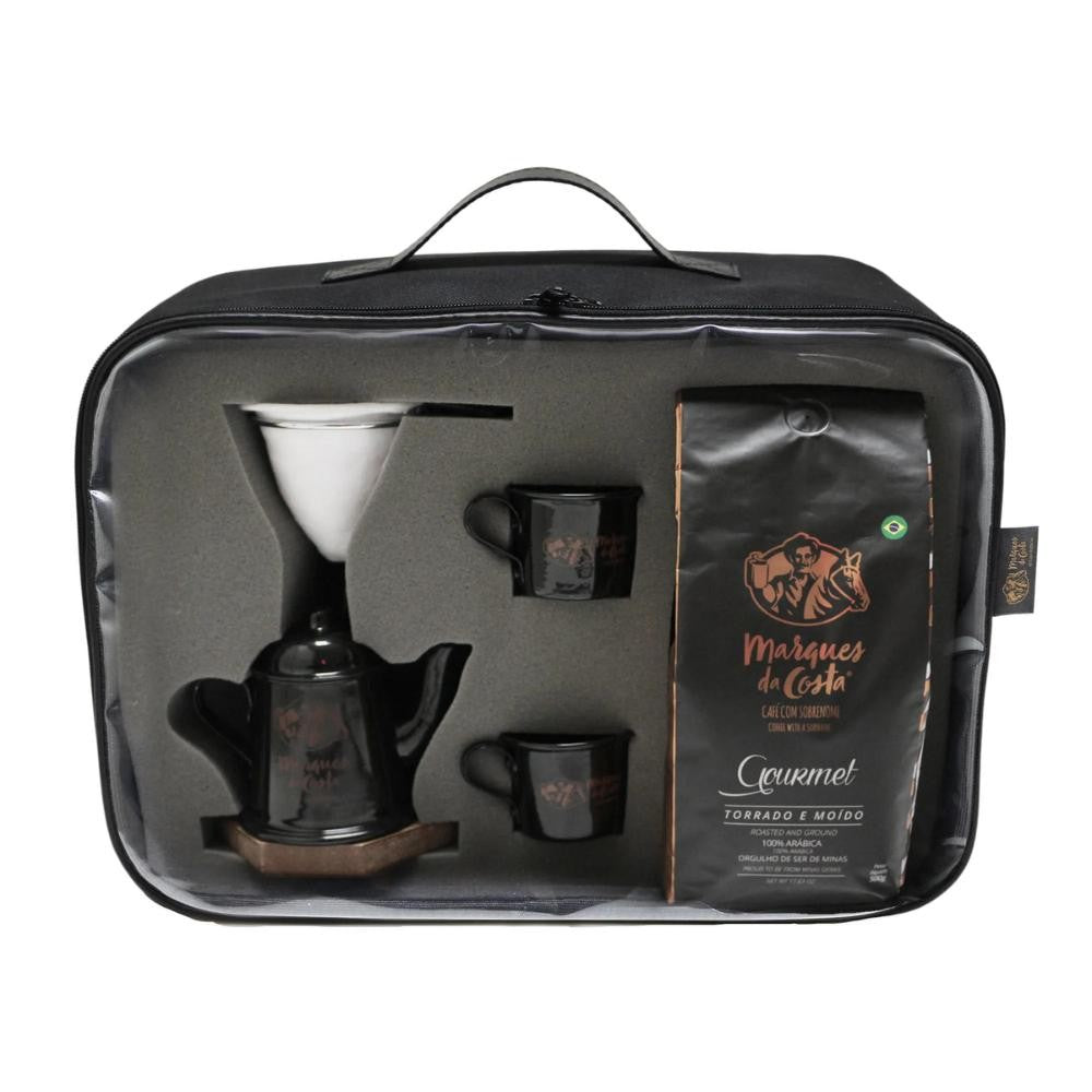 Kit Café Gourmet com Bule, Coador e Café 500g | Cafelle