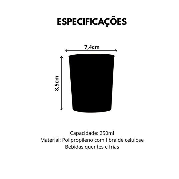 Kit 10 Copos Eco com Tampa 250ml - detalhe 3