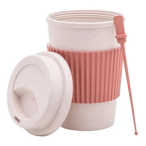 Copo de Fibra de Bambu com Tampa 450ml - detalhe 2
