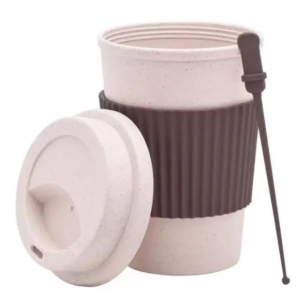 Copo de Fibra de Bambu com Tampa 450ml - detalhe 3