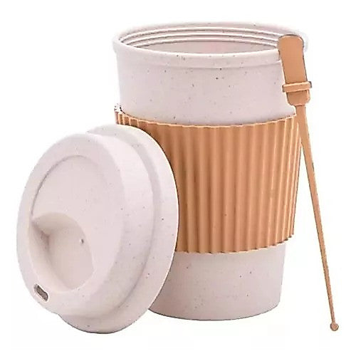 Copo de Fibra de Bambu com Tampa 450ml | Cafelle