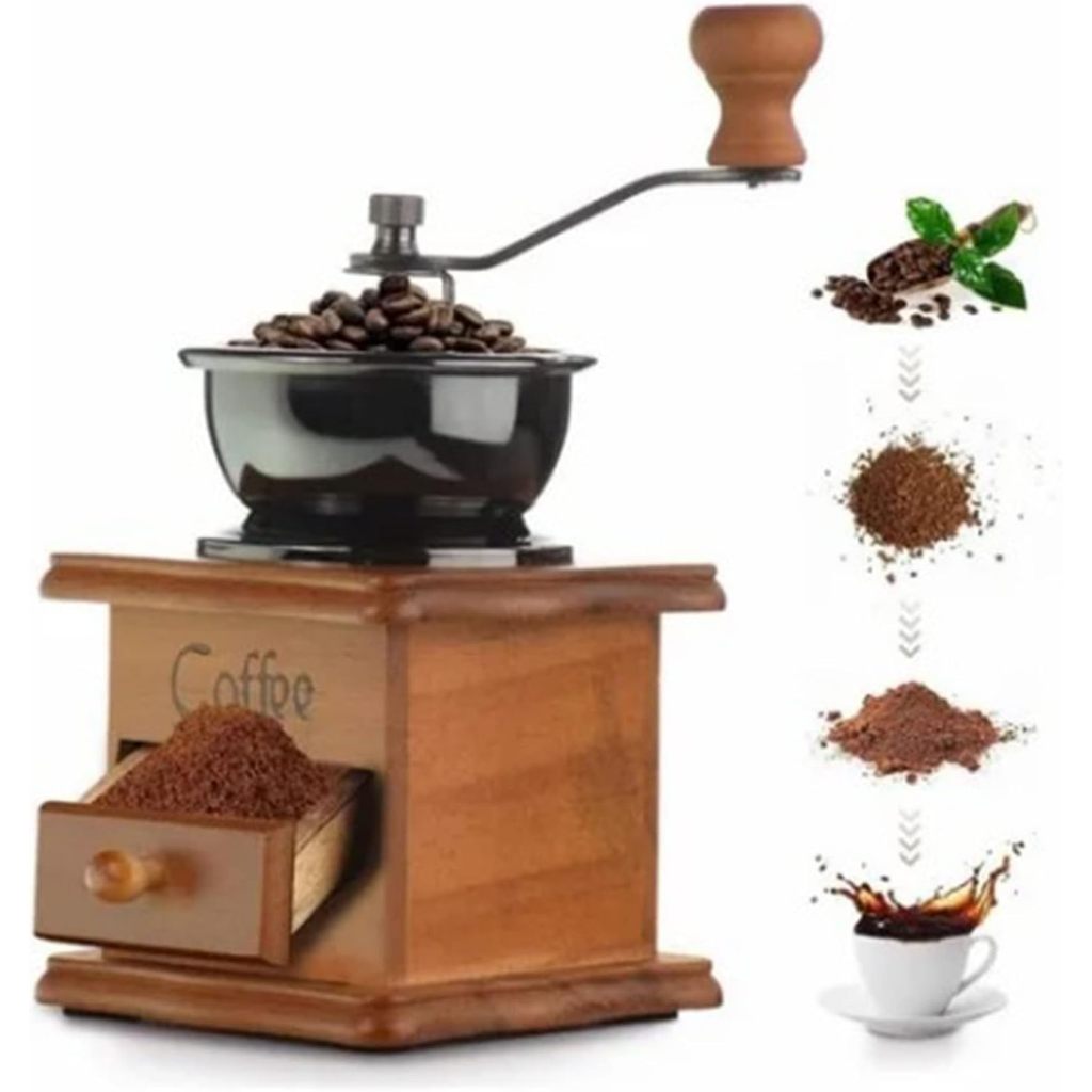 Moedor Manual de Café Vintage em Madeira | Cafelle