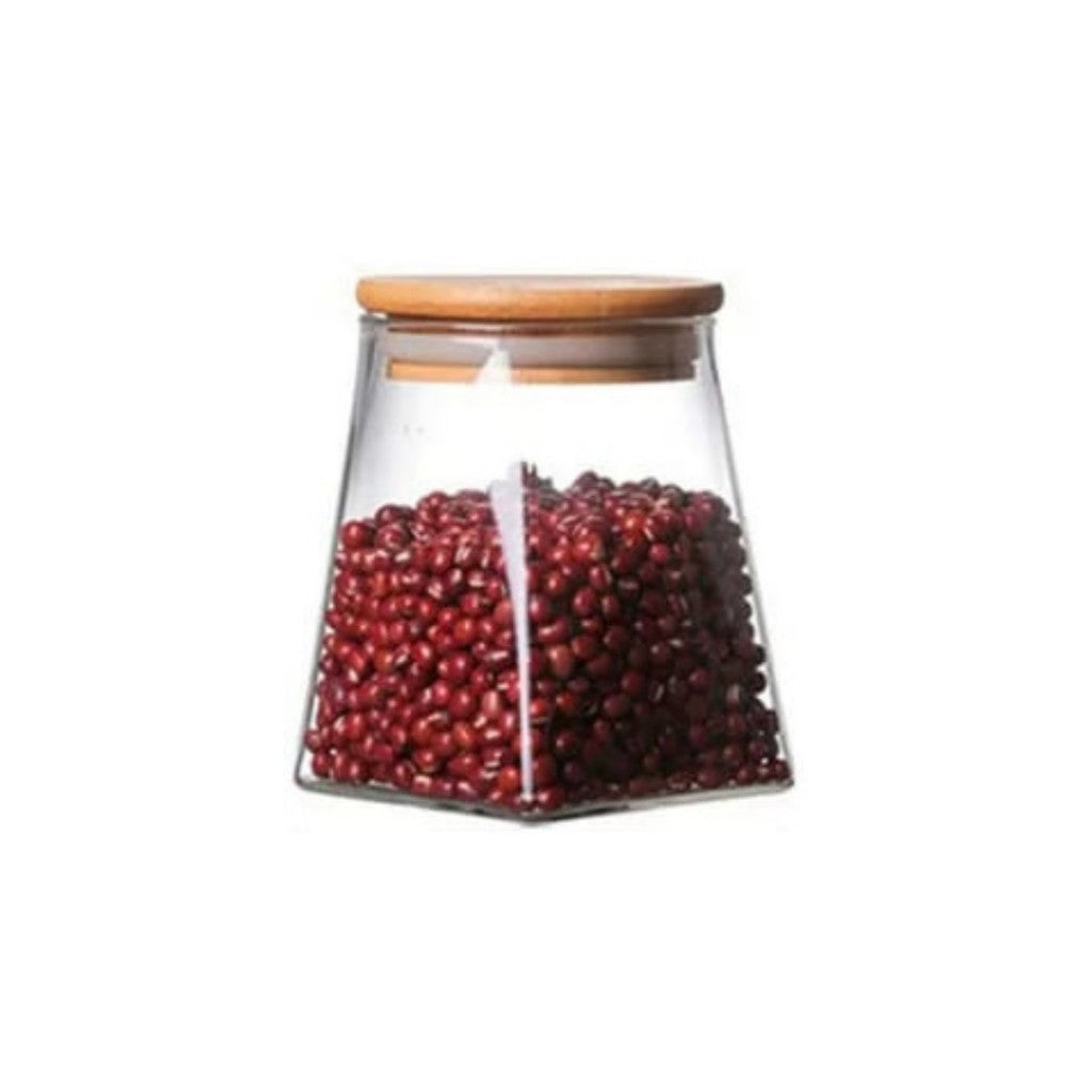 Pote Borossilicato com Tampa de Bambu 350ml | Cafelle