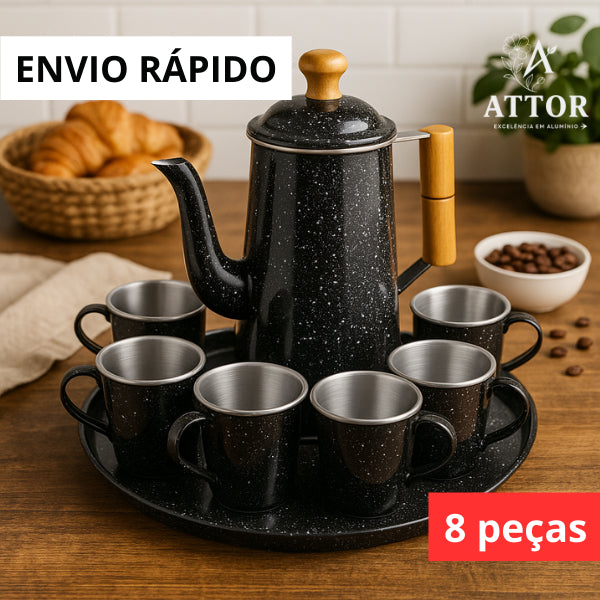Kit Cafezinho 8 Peças em Alumínio | Cafelle