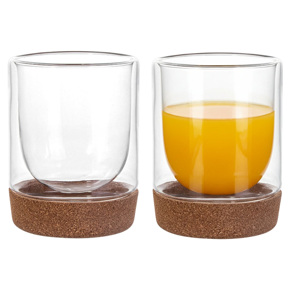 Kit Copos Térmicos Parede Dupla 300ml com Cortiça | Cafelle