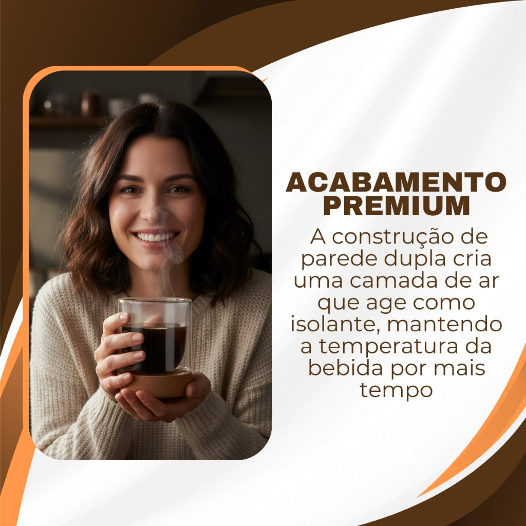 Kit Copos Térmicos Parede Dupla 300ml com Cortiça - detalhe 3