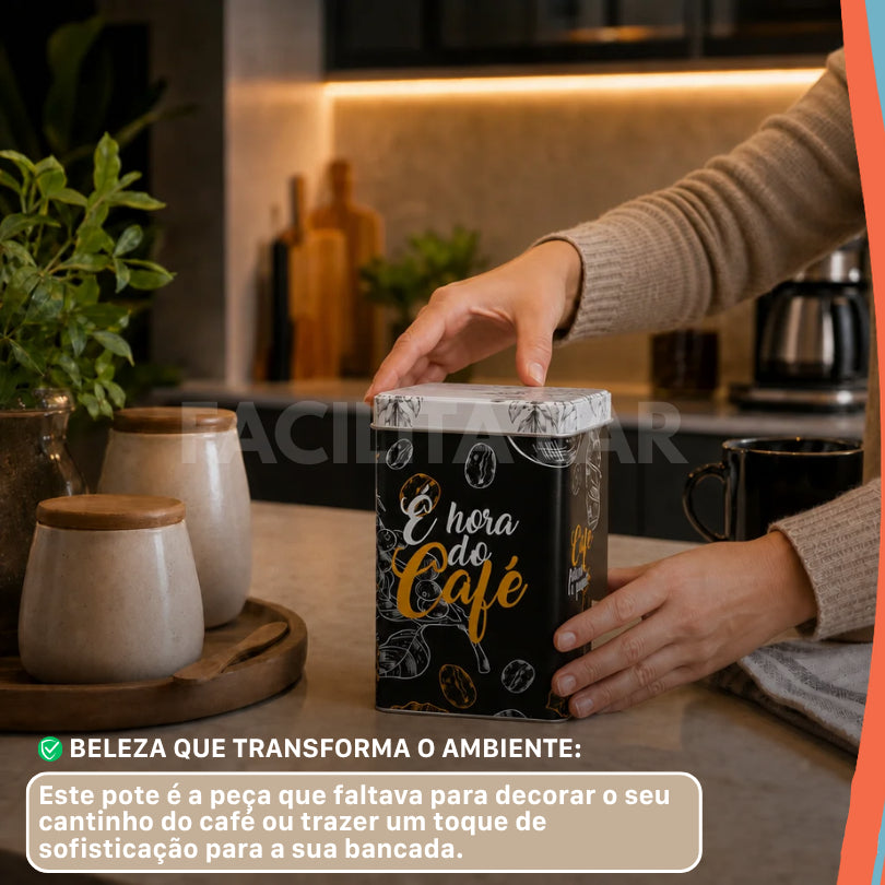Pote Hermético para Café em Metal 1,8L - detalhe 2