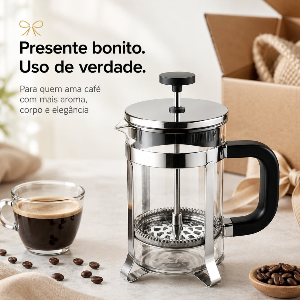 Prensa Francesa Premium Inox 350ml - detalhe 3