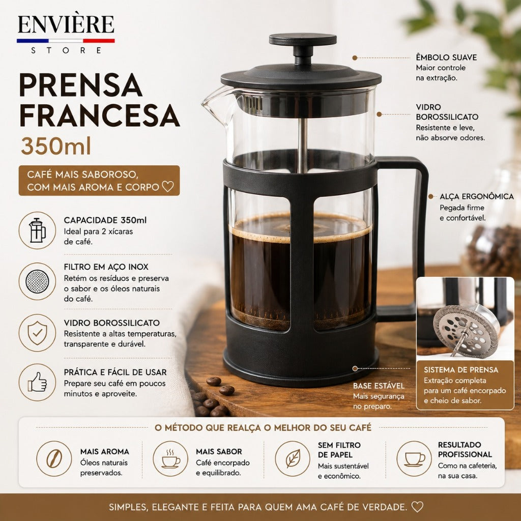 Kit Café para 2 com Prensa Francesa e Xícaras - detalhe 2