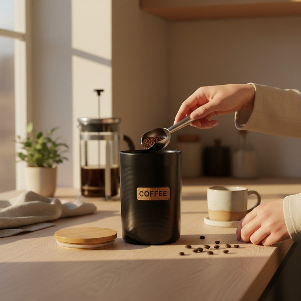 Pote para Café em Cerâmica e Bambu | Cafelle