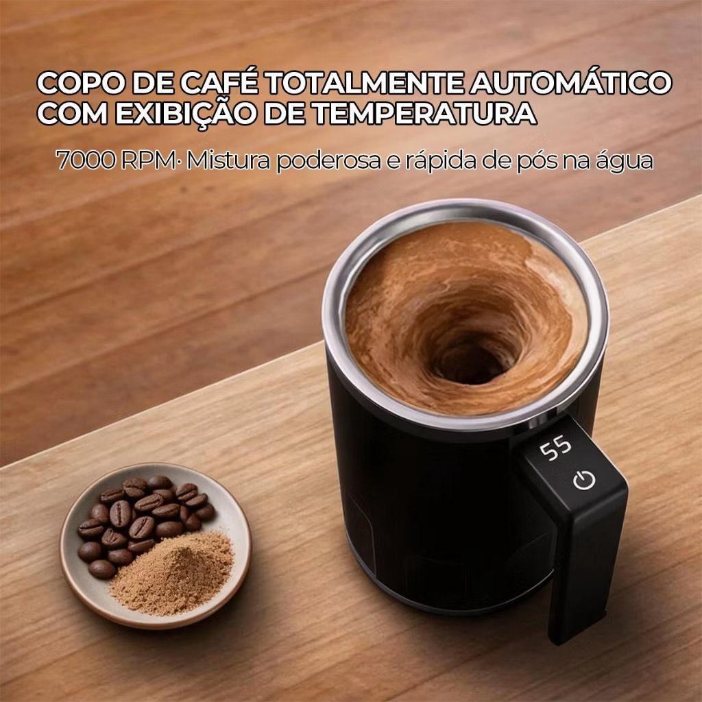 Caneca Térmica com Misturador Magnético 350ml | Cafelle