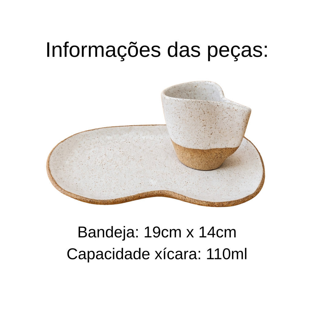 Kit Bandeja + Xícara Andorinha 110ml | Cafelle